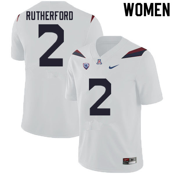 Women #2 Isaiah Rutherford Arizona Wildcats College Football Jerseys Sale-White